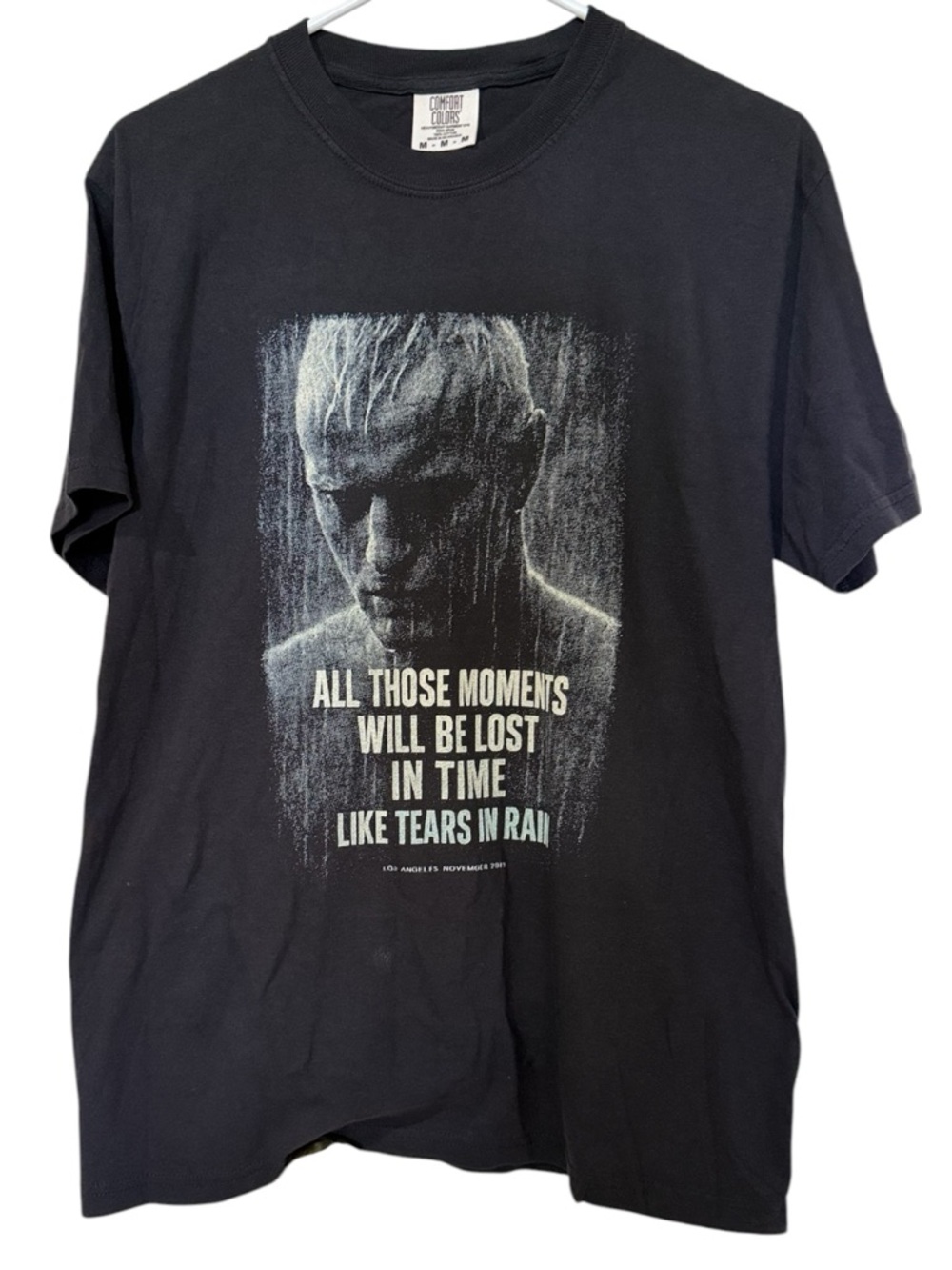 Blade Runner Black Graphic Tee with 'Tears in Rain' Quote